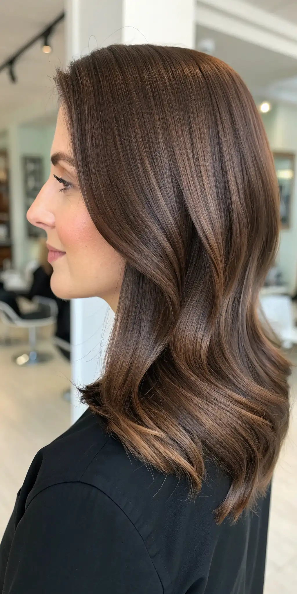 Sleek light brown bob with shine