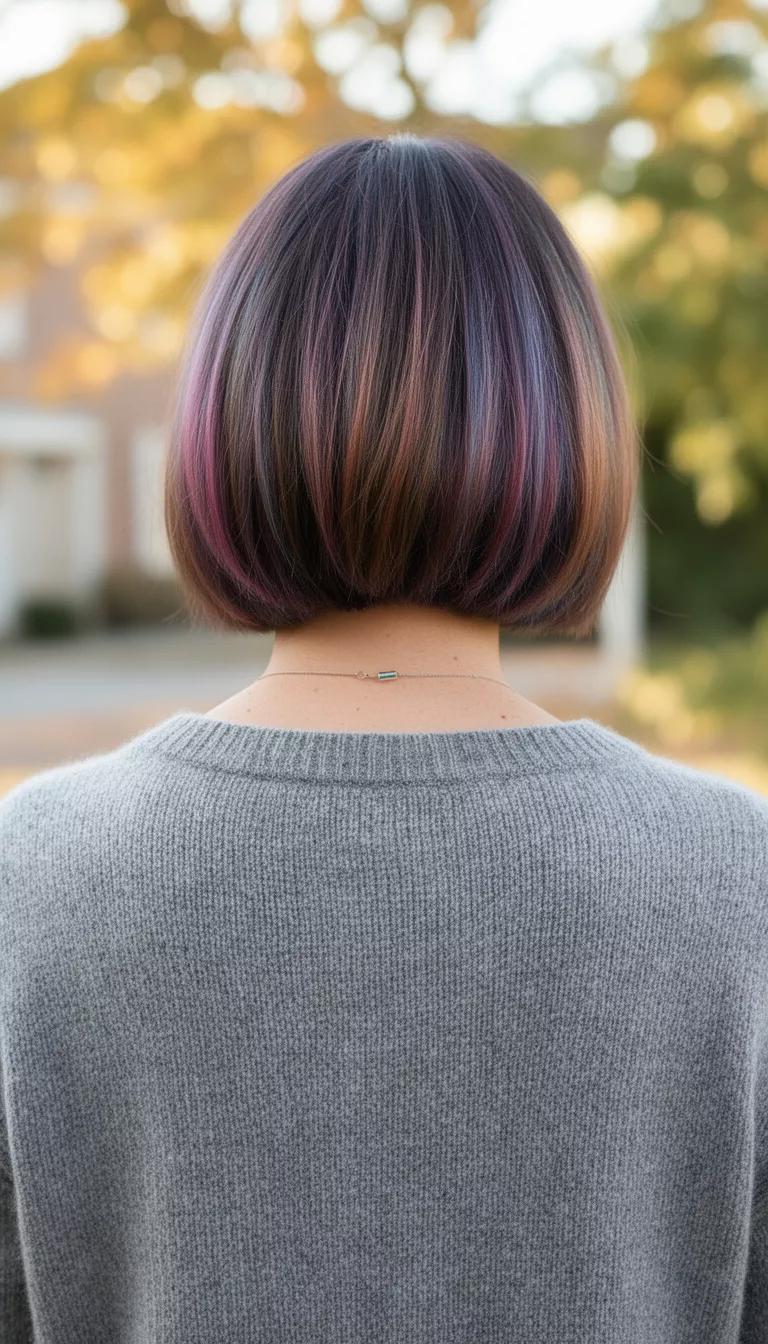 Multicolor subtle bob with dimensional color