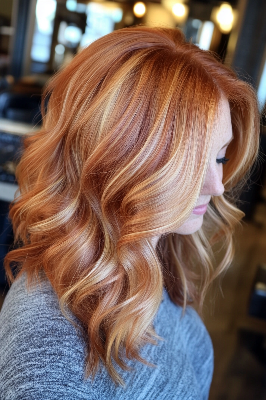 Vibrant copper curls with rich color and soft shine