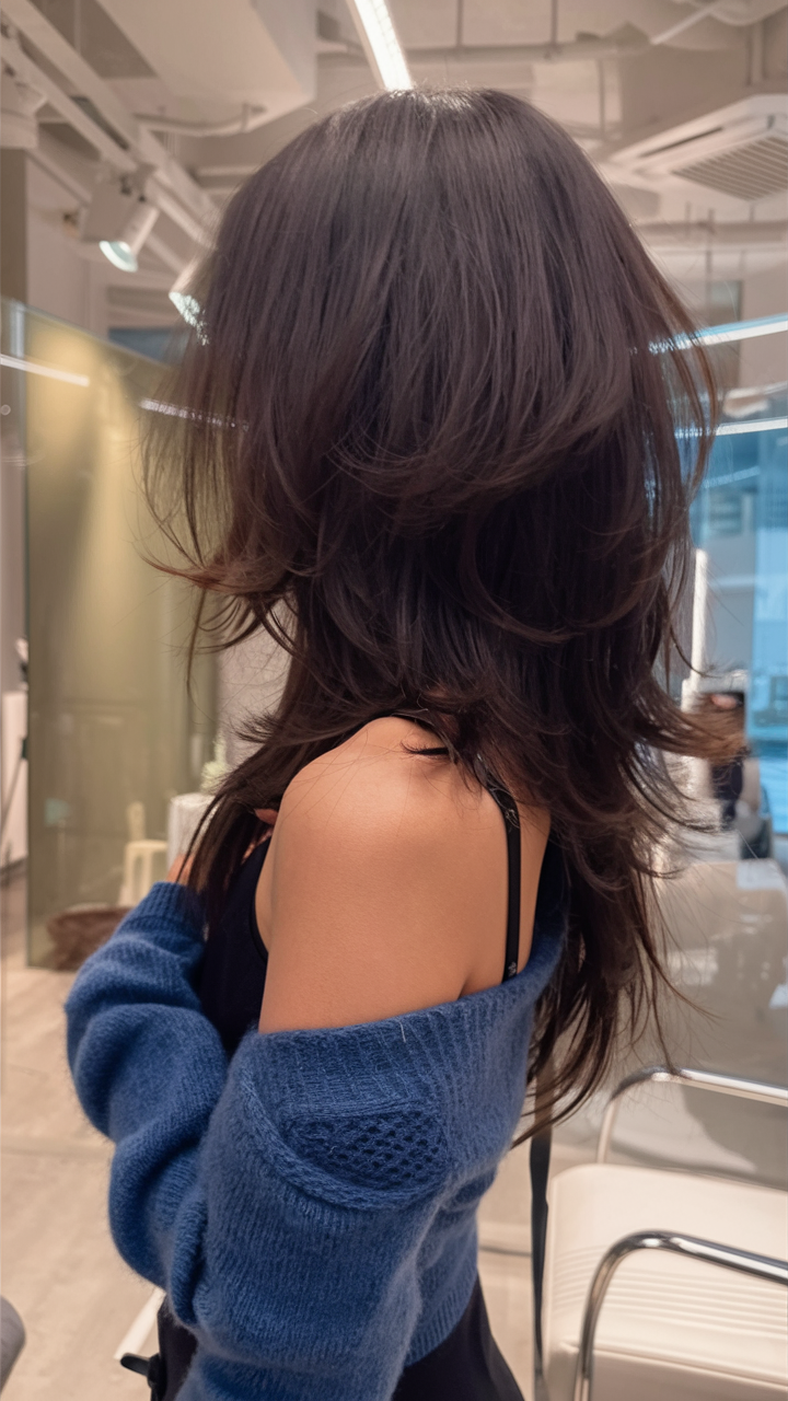Layered brunette with movement and shine