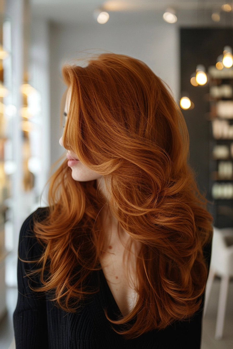 Auburn layers with voluminous movement