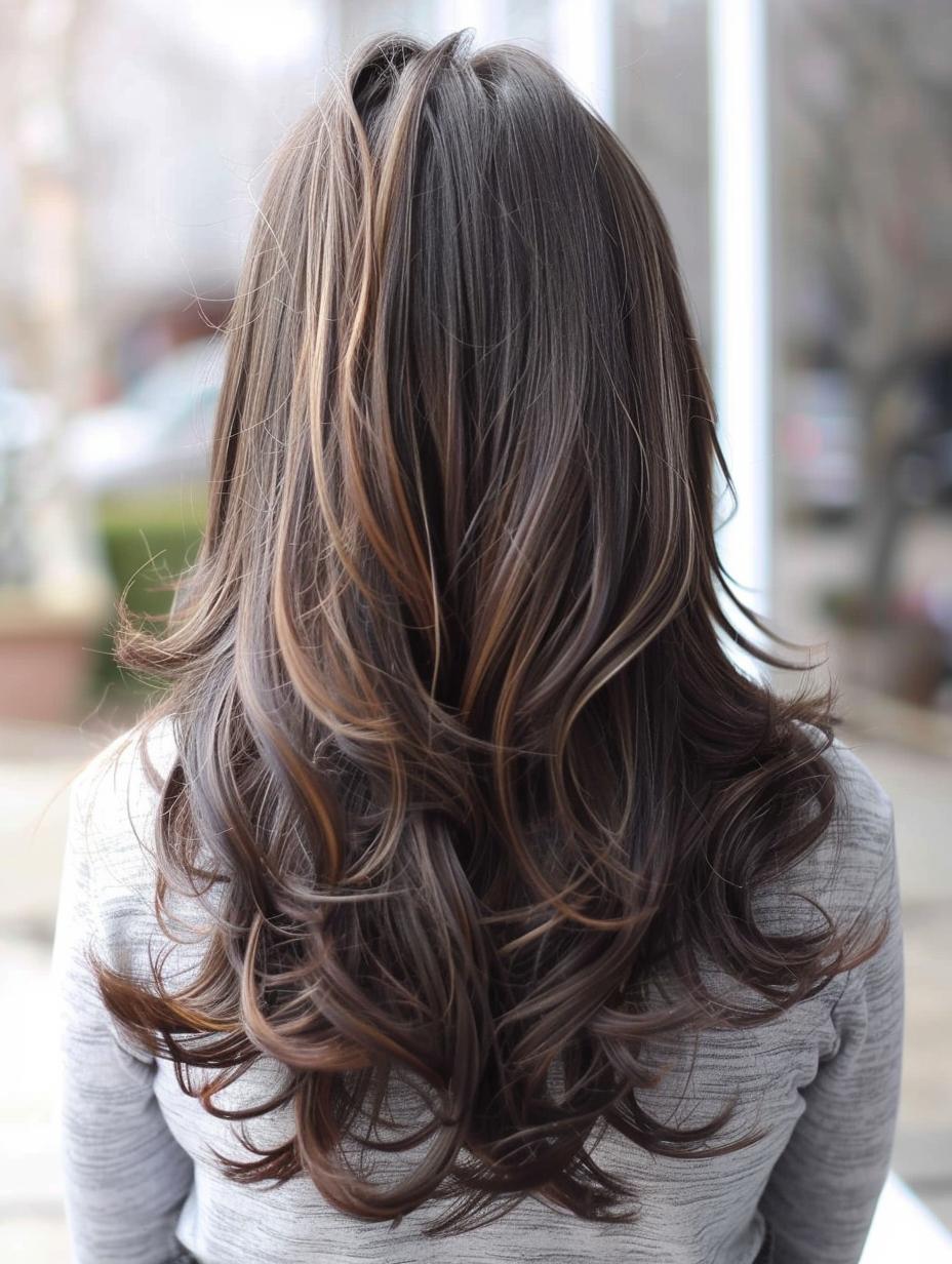 Chocolate layers with warm highlights