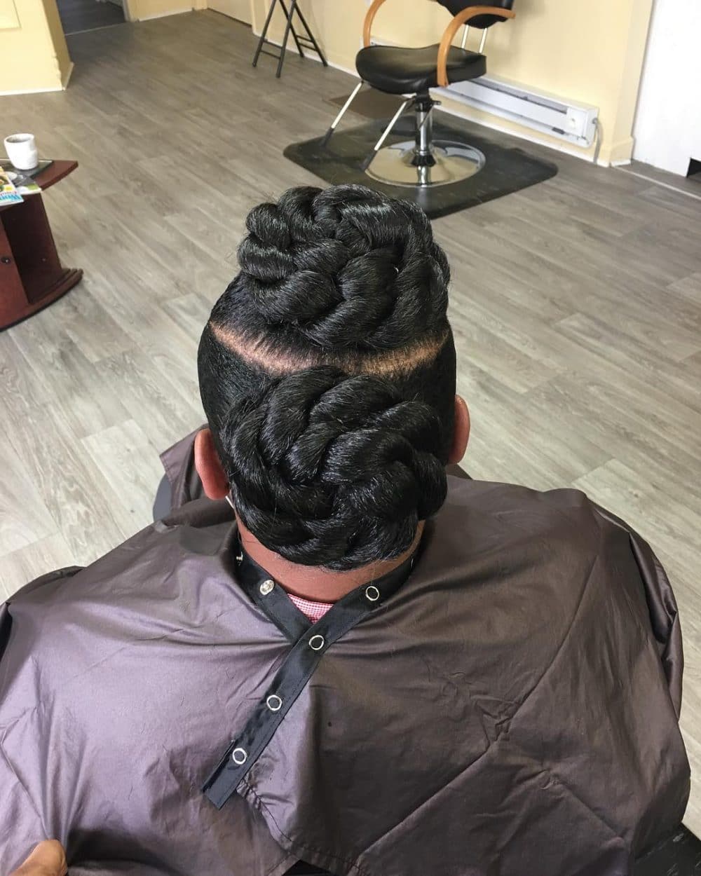 Crown braids with intricate design