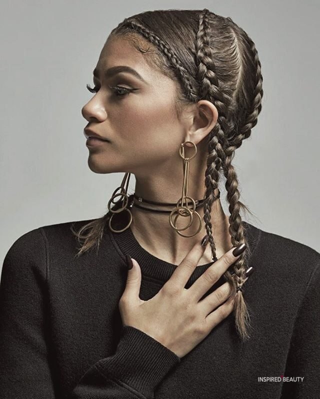 Cornrow braids with edgy style