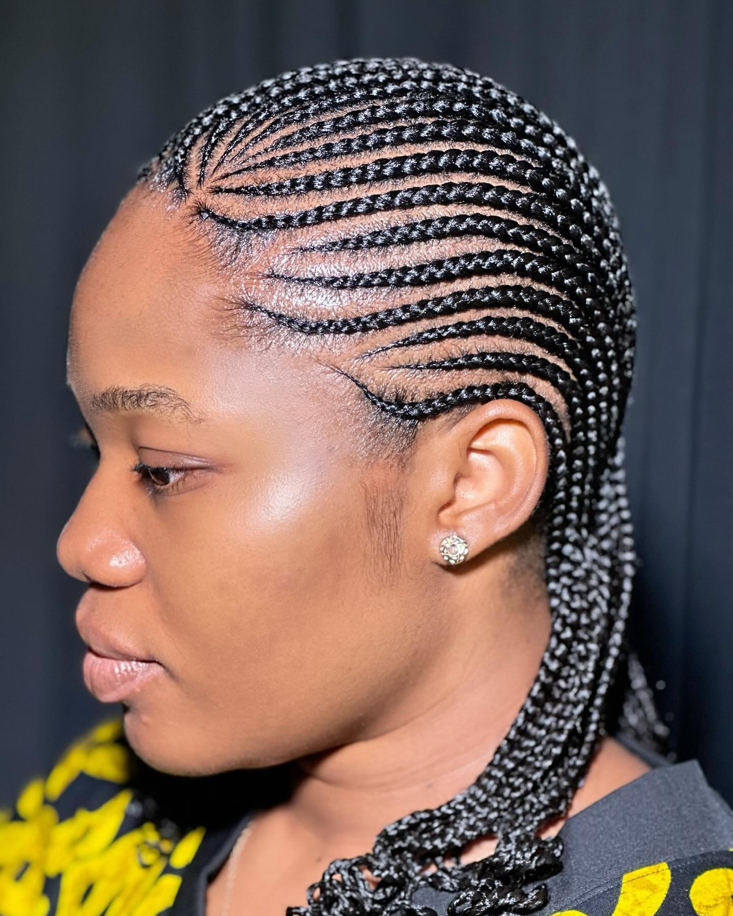 Fulani braids with intricate design