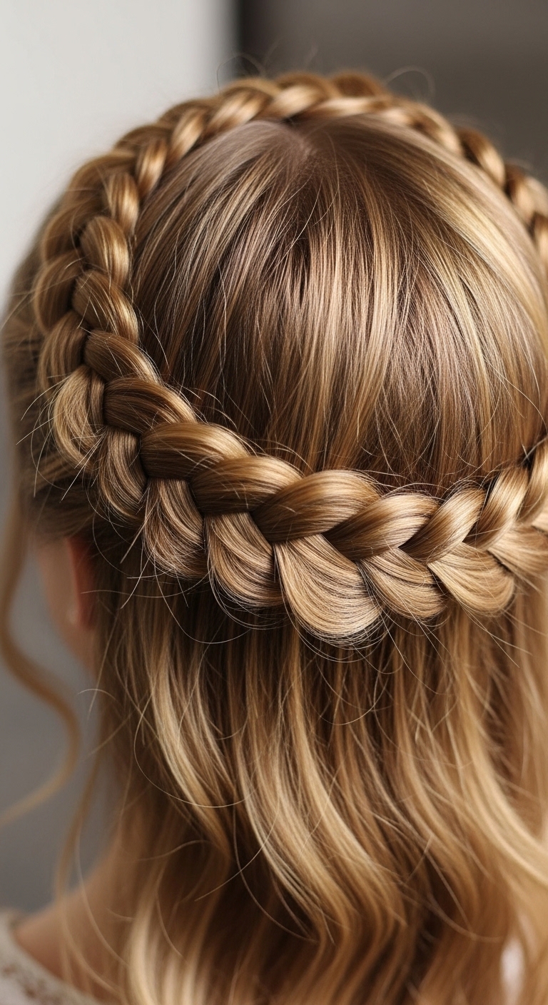 Crown braid with chic style