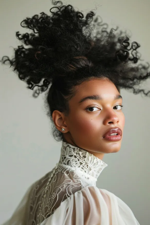 High puff with natural texture