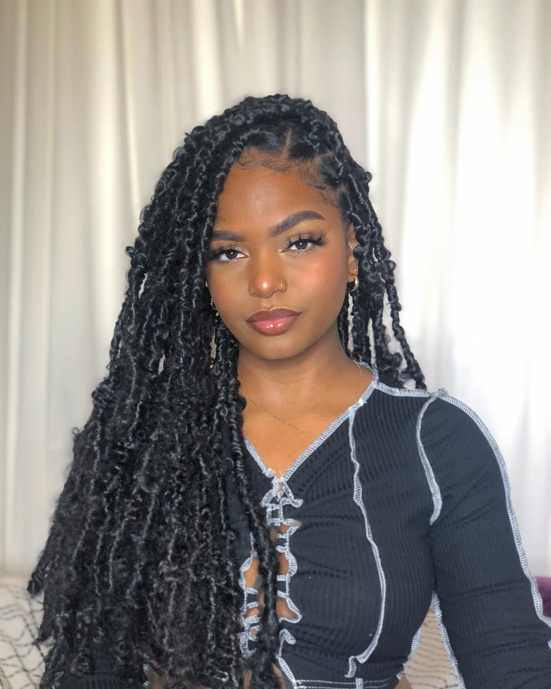 Long bohemian faux locs