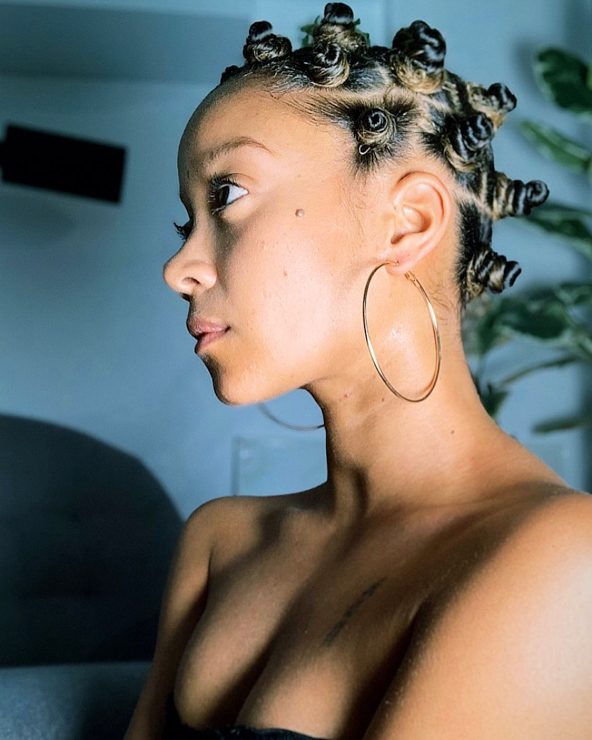 Bantu knots with bold style