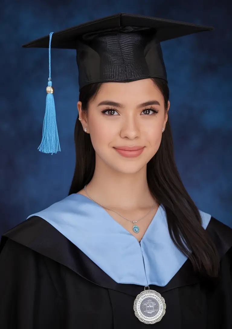 Graduation day sleek ombre with straight hair