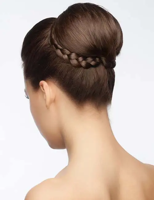 Elegant braided bun hairstyle for formal occasions