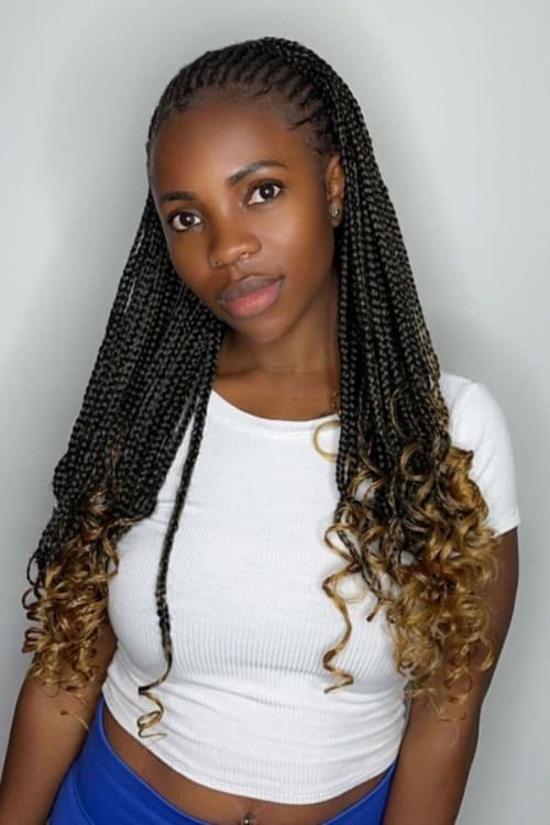 Long box braids with curly ends for added flair