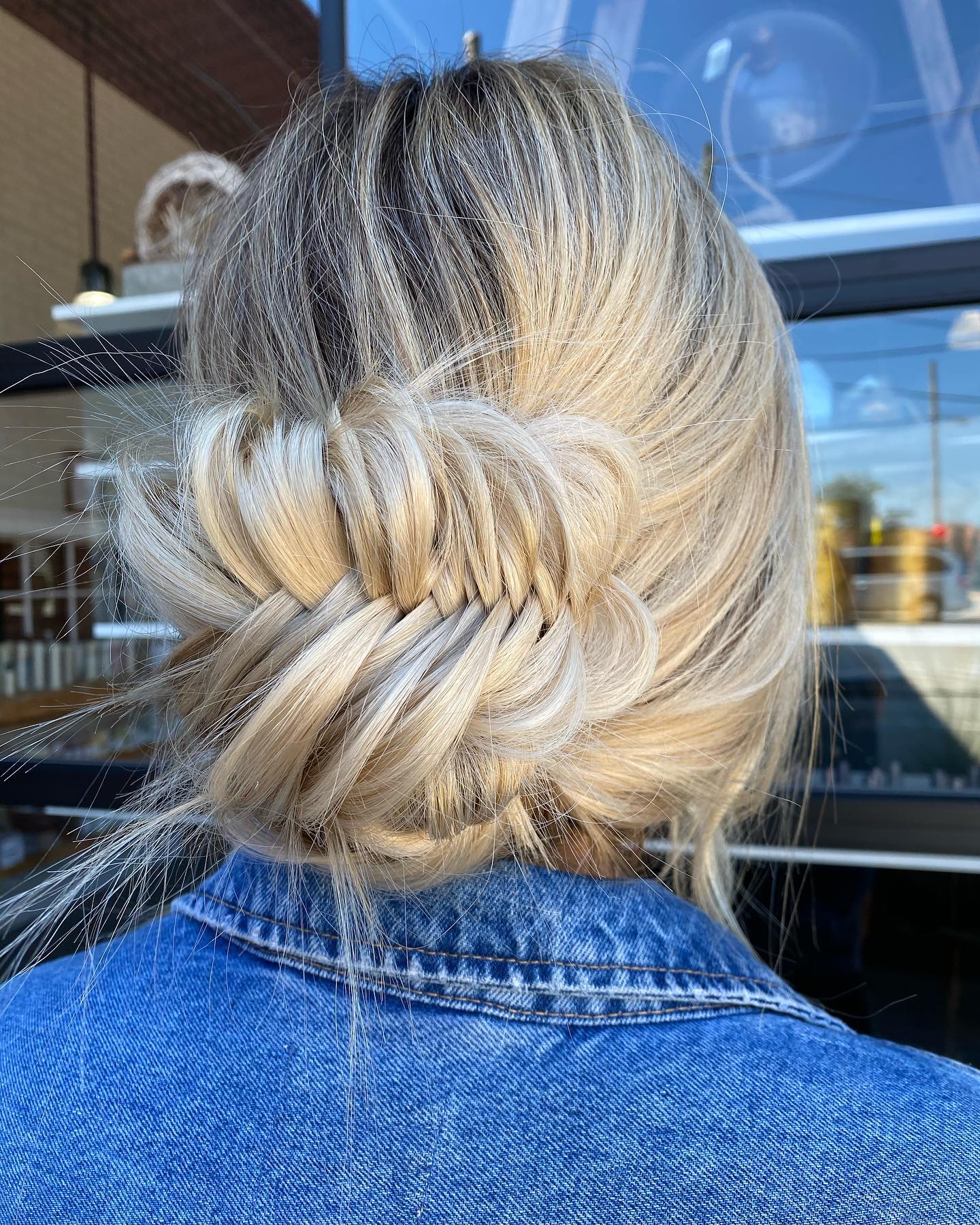 Twisted low bun with soft texture