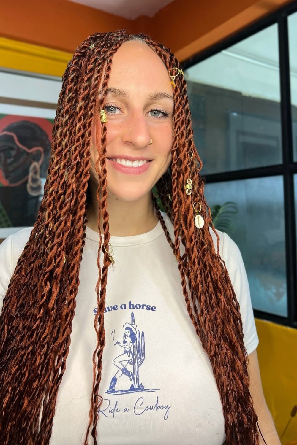 Long twists with decorative beads