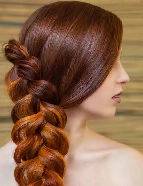 Rich auburn rope braid with shine