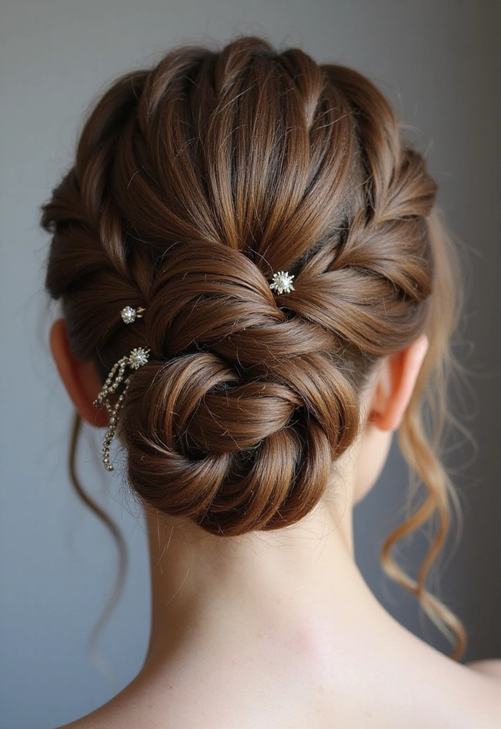 Romantic braided updo with soft detail