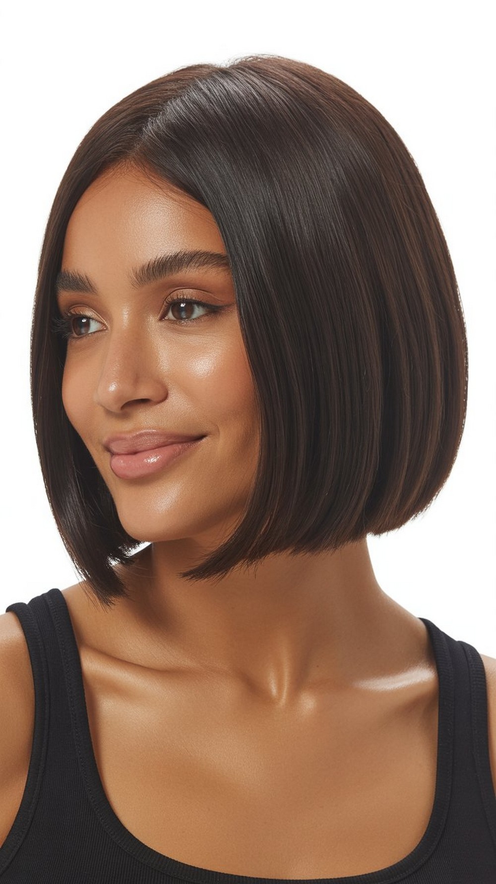 Sleek modern bob with glossy finish