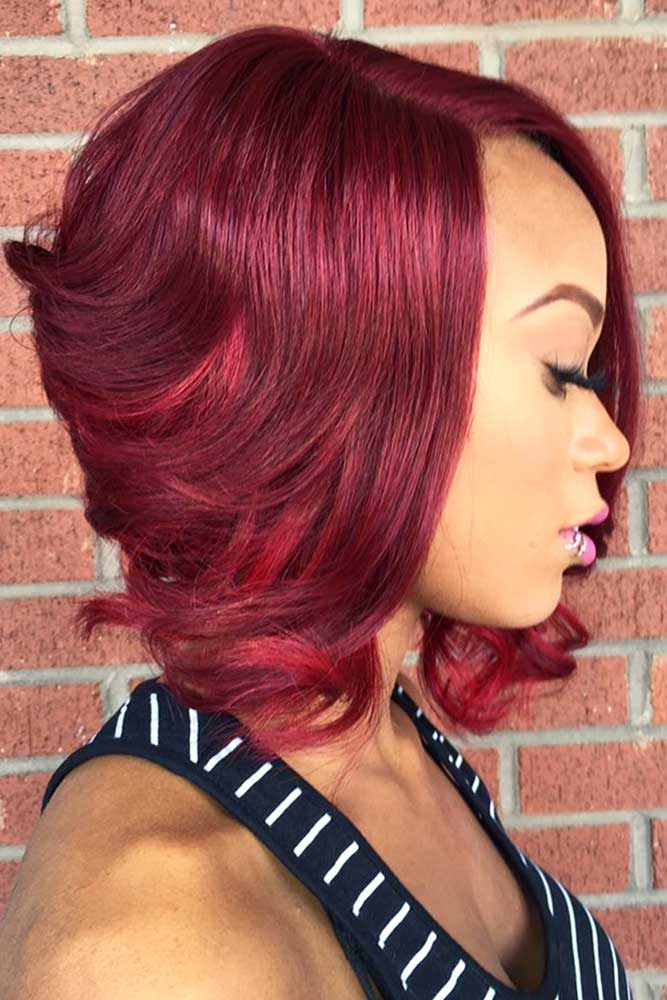 Chic crimson waves with layered volume