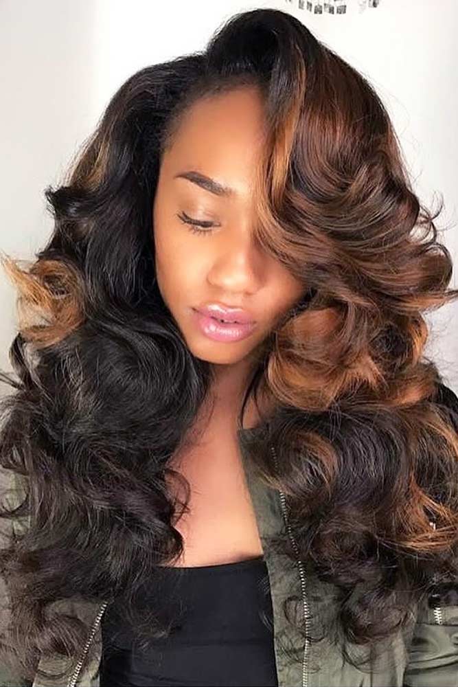 Dynamic layered curls with highlights