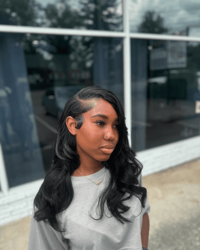 Deep side part with soft waves