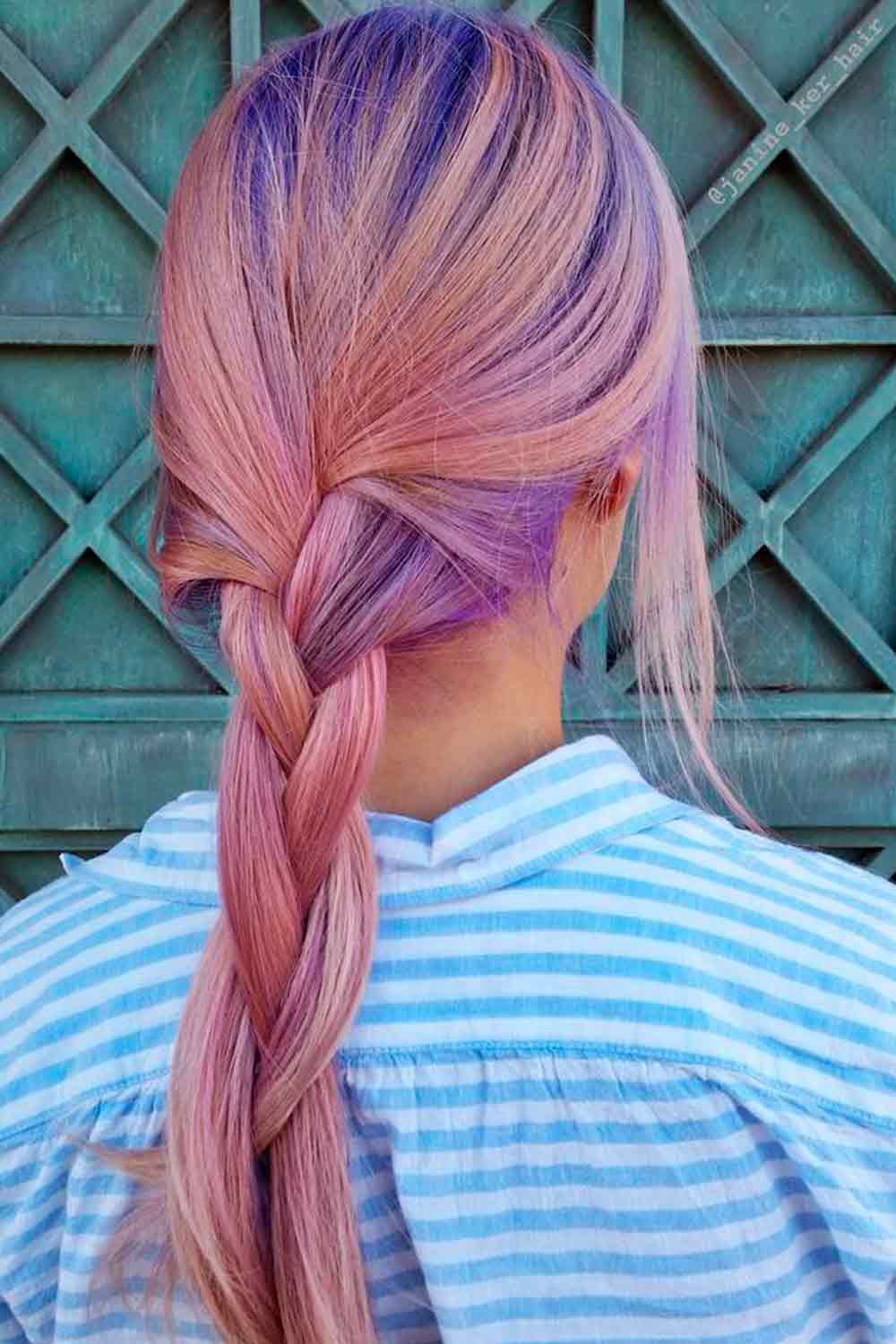 Pastel pink and purple braid fusion