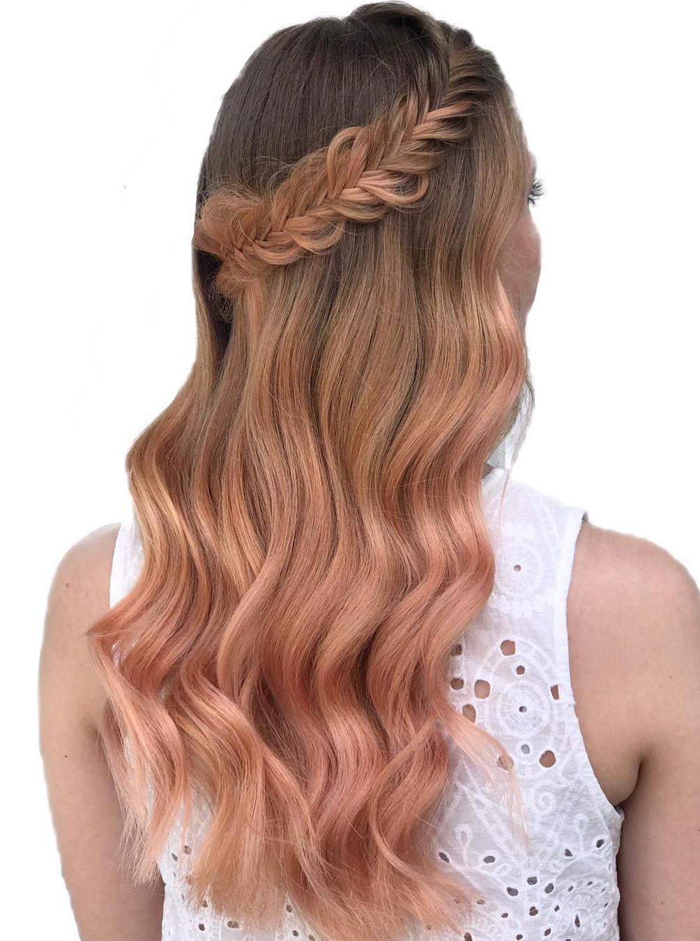 Romantic braided rose gold with waves