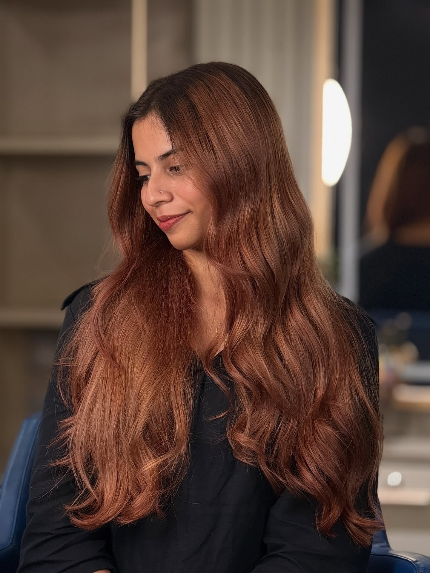 Rich rose gold waves with volume