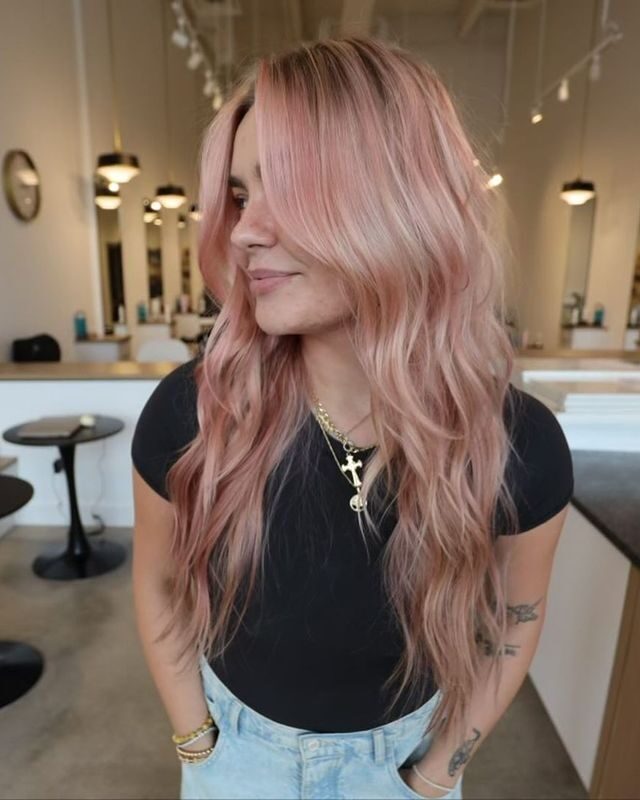 Effortless rose gold beach waves