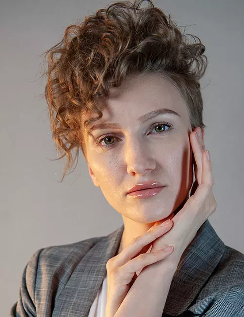 Curly quiff, modern and edgy