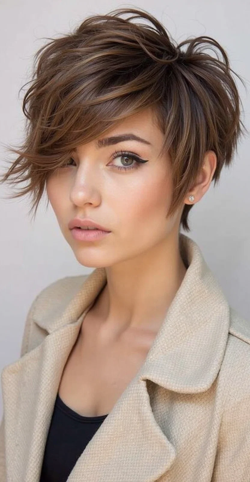 Textured pixie cut with voluminous layers