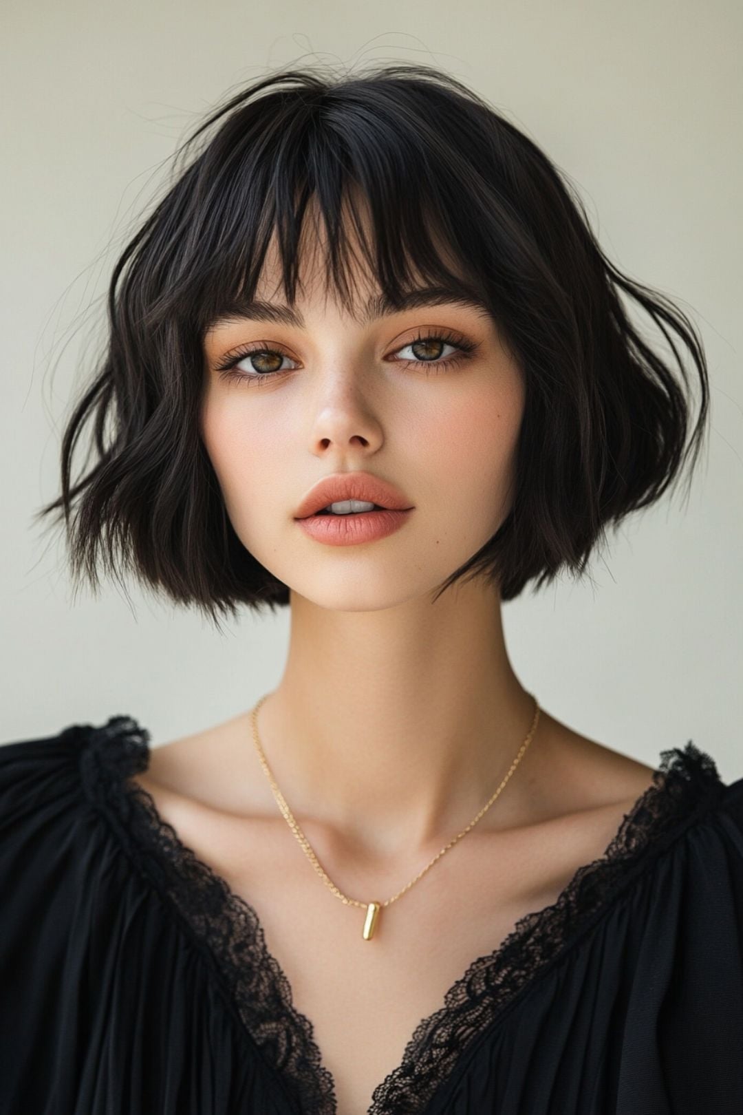 Soft waves bob with wispy bangs