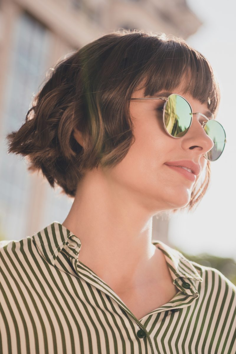 Layered bob with classic bangs and volume