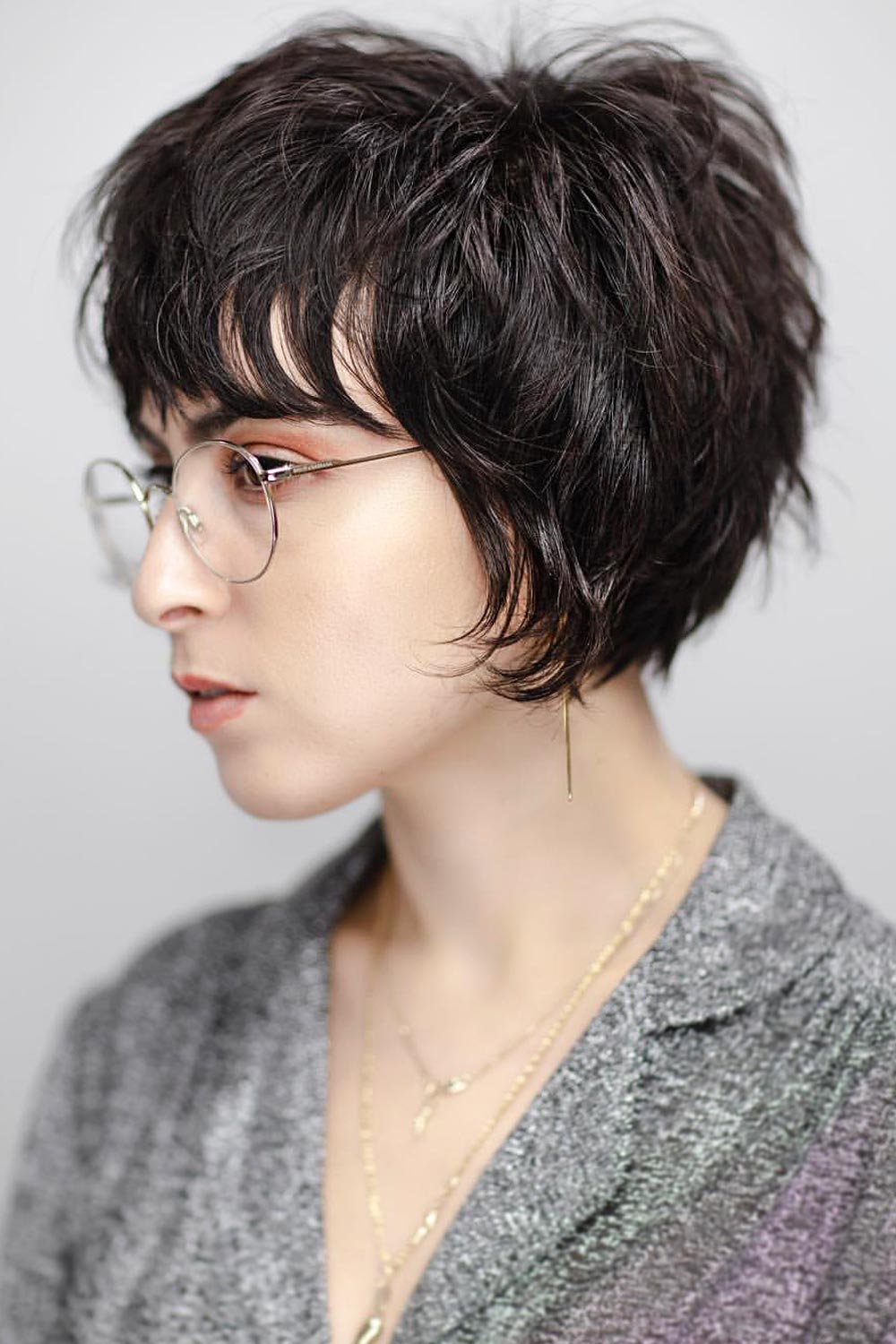 Edgy tousled pixie cut with texture