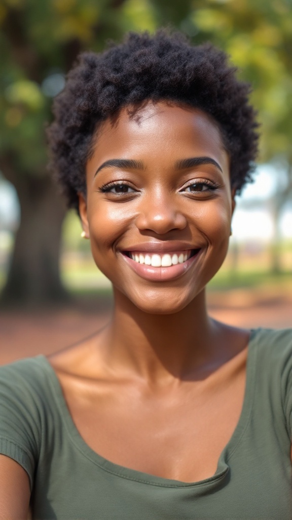 Natural textured afro with volume and definition