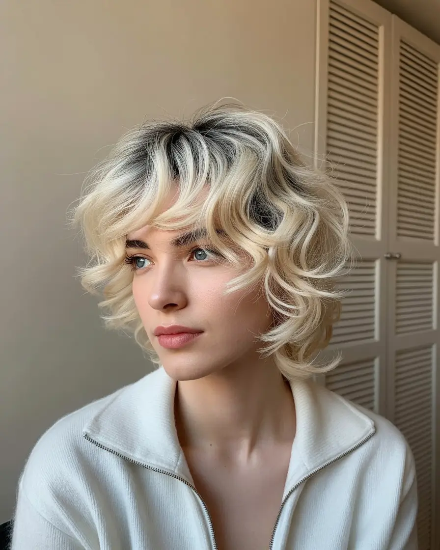 Playful curly bob with soft waves