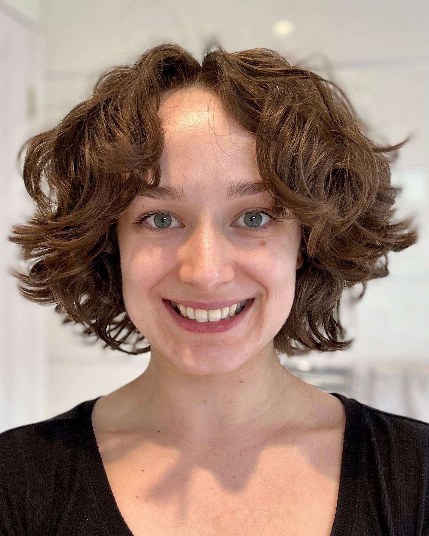 Effortless curly bob with natural texture