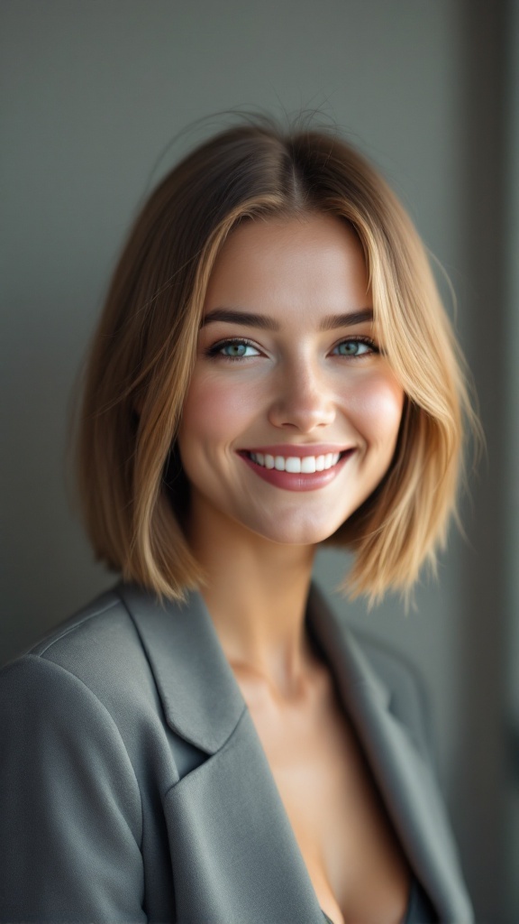 Sleek classic bob with shine