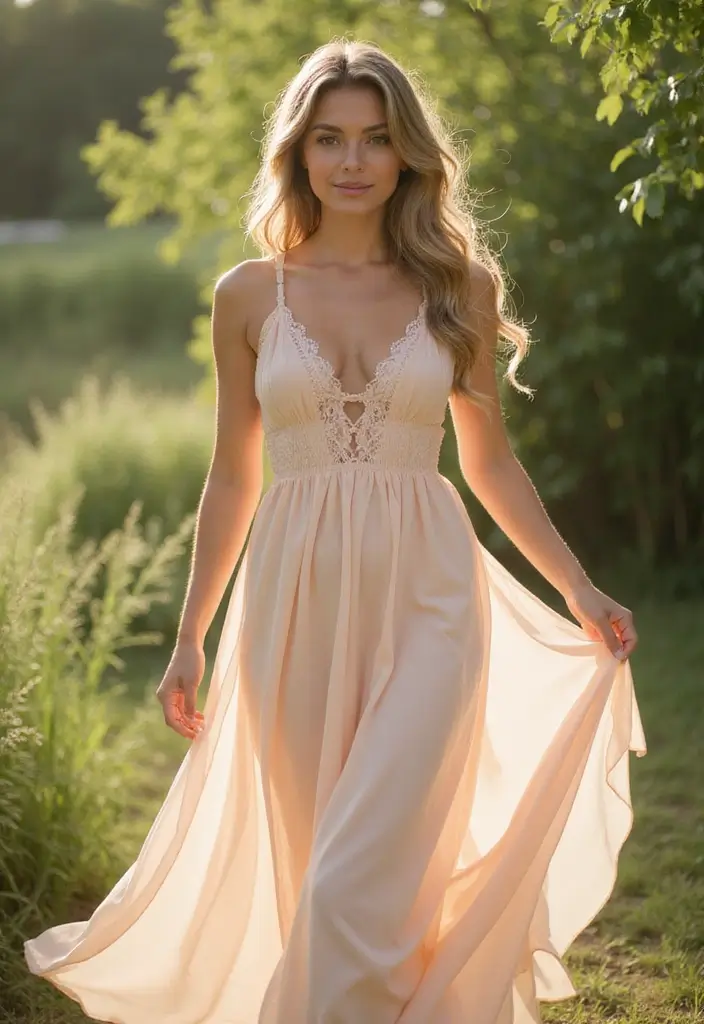 Effortless side part with natural waves and ease