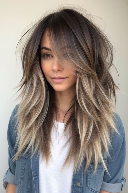 Textured layers with side part and highlights
