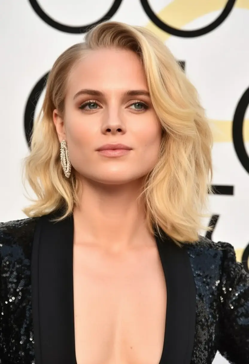 Sleek bob with side part and shine