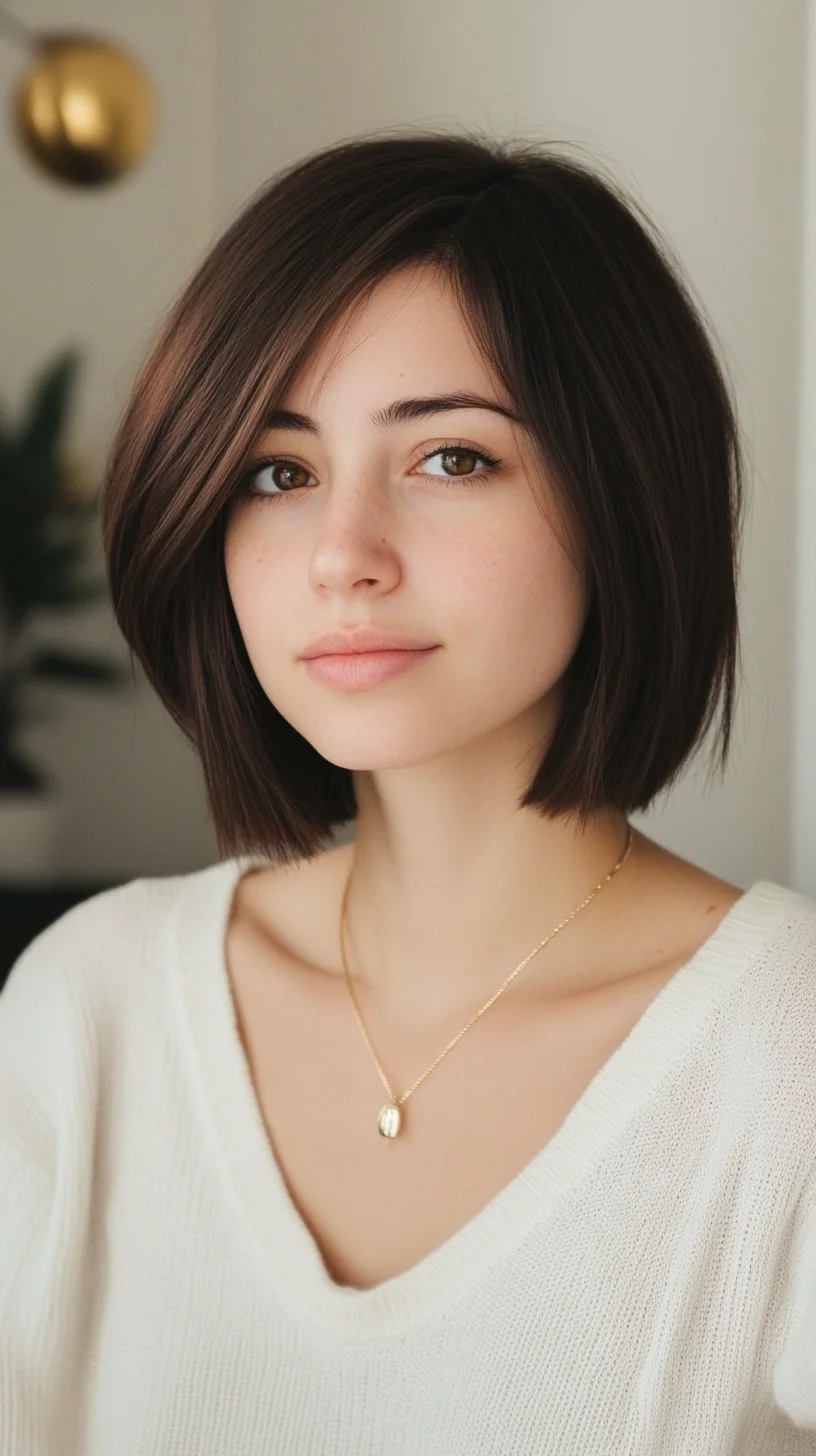 Classic bob with side part and simplicity