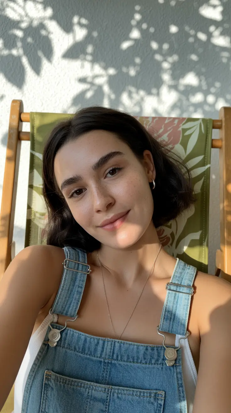 Casual bob hairstyle with natural texture