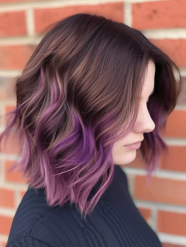 Rich plum ombre hair, elegant spring color trend, deep and luxurious blend