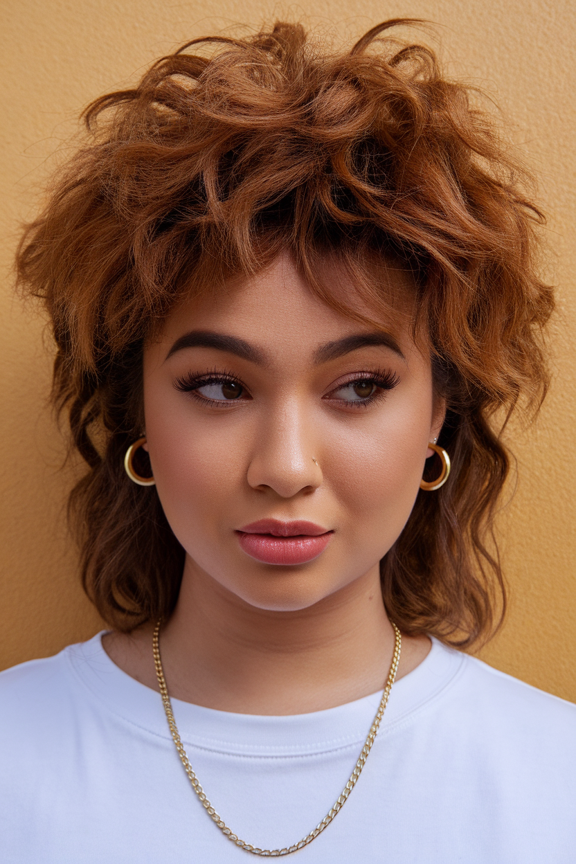 Edgy mullet with volume, bold and fashionable, spring trend