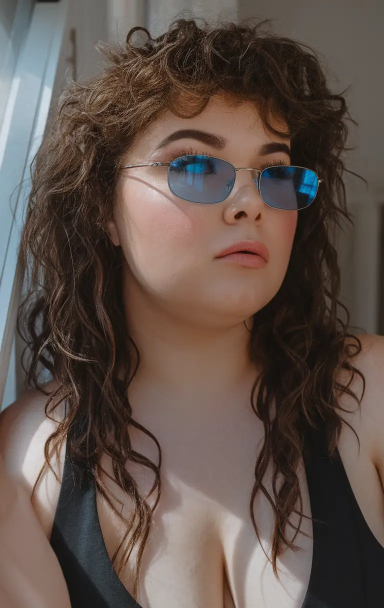 Curly shag with modern flair, bold and trendy, spring haircut