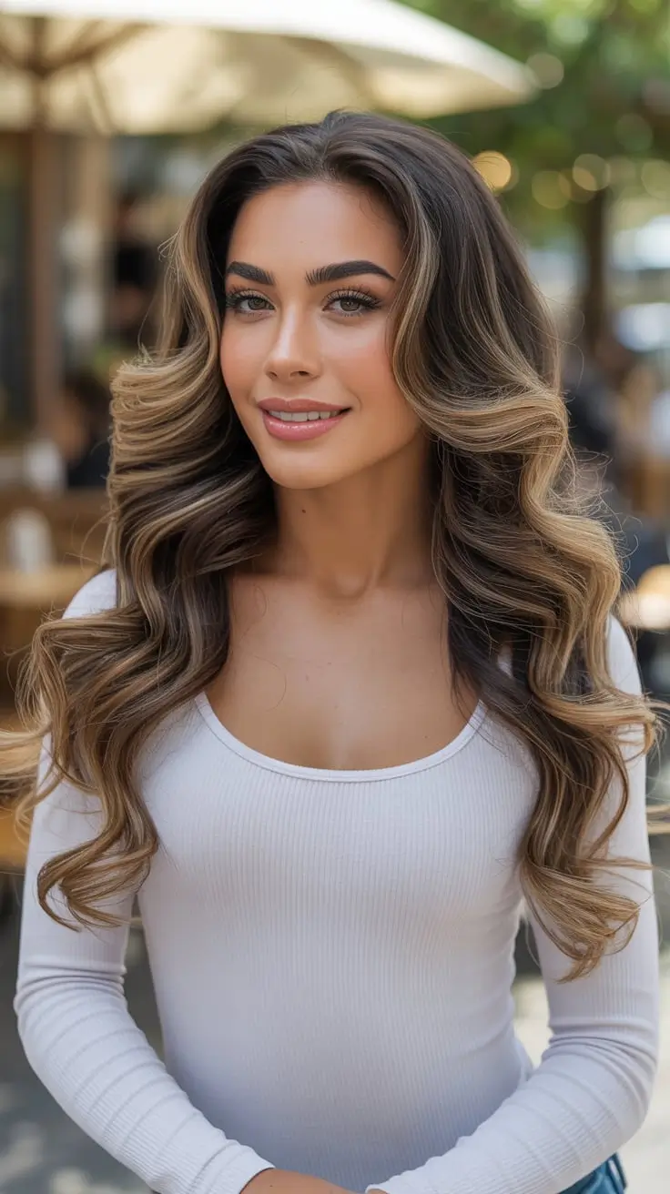 Sun-kissed balayage waves, natural and vibrant, spring hair inspiration