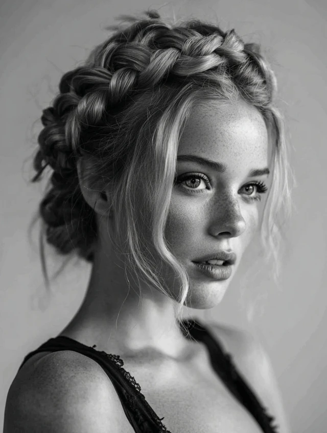 Intricate braided crown, elegant spring hairstyle