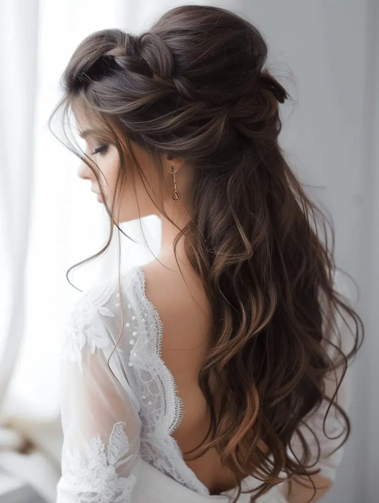 Classic bridal hairstyle with modern twists, elegant bridal look