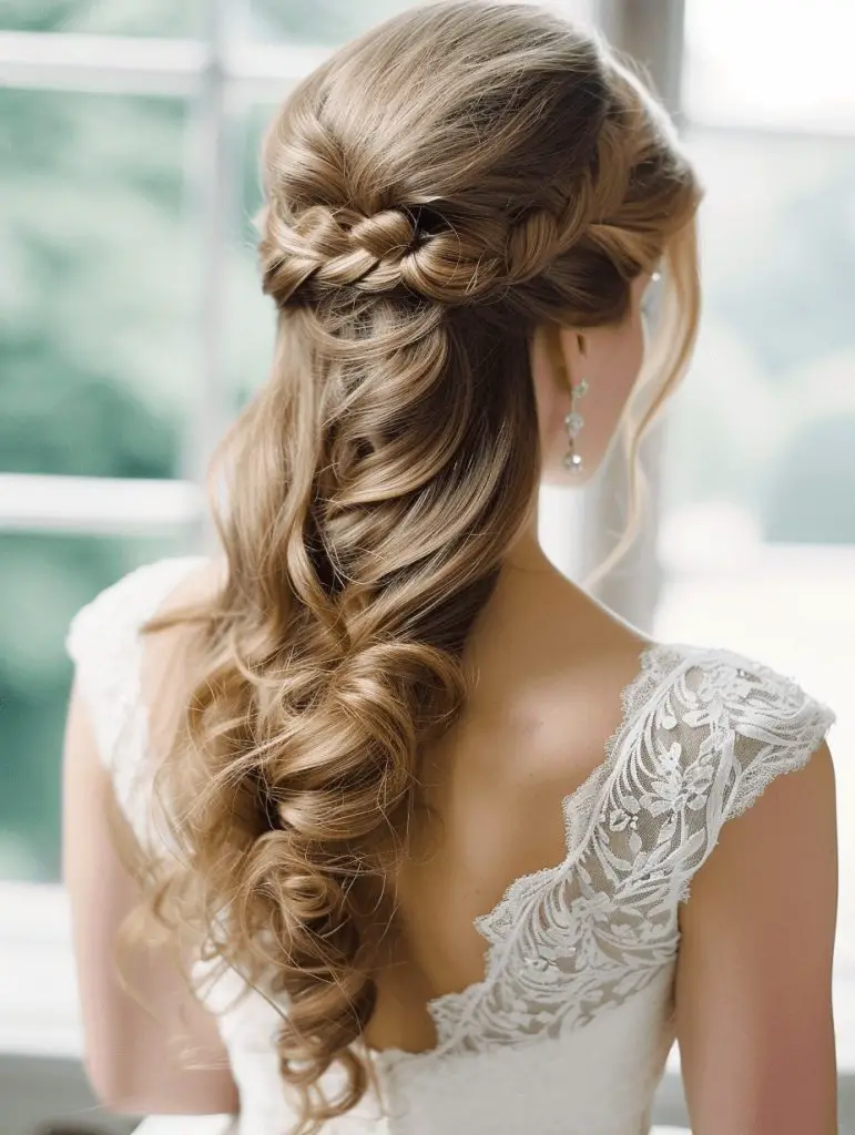 Chic braided updo with elegant twists, bridal hair ideas