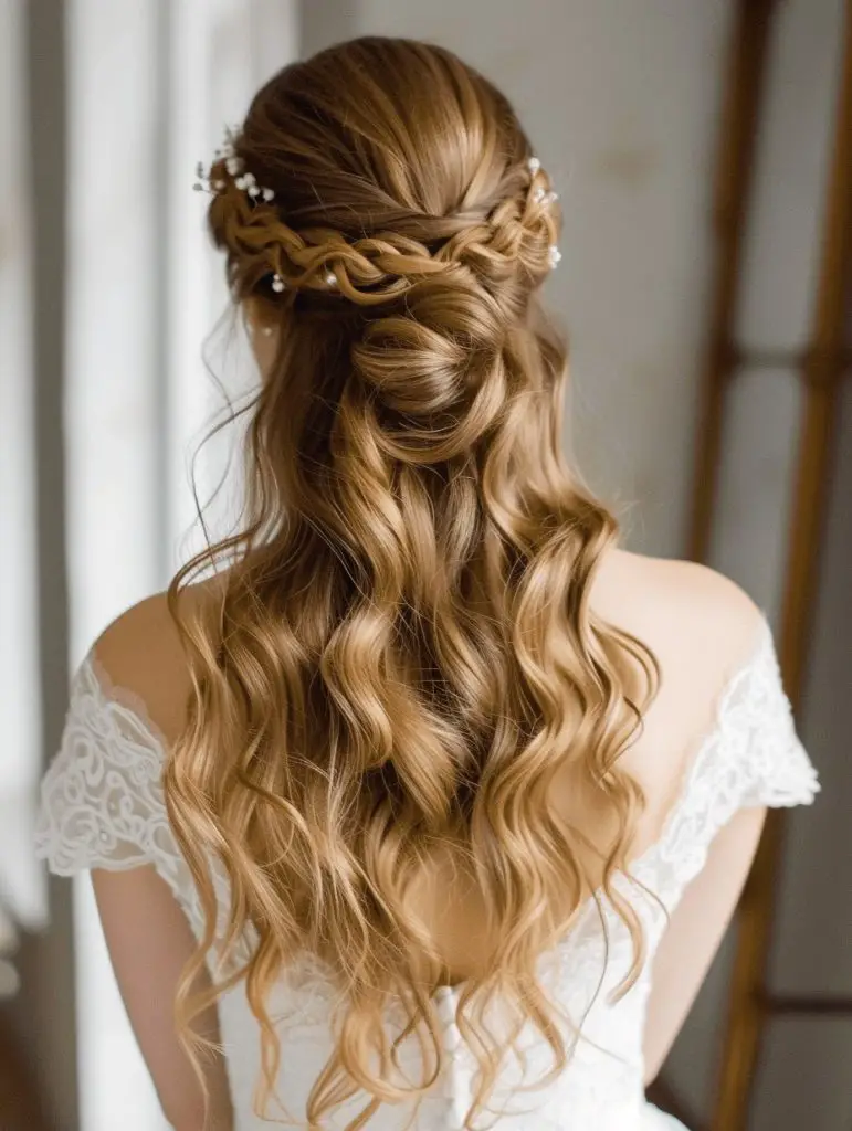 Classic twisted bun with elegant twists, timeless bridal hair